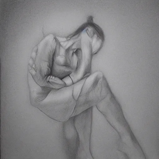 Prompt: unbearable lightness of being, pencil art