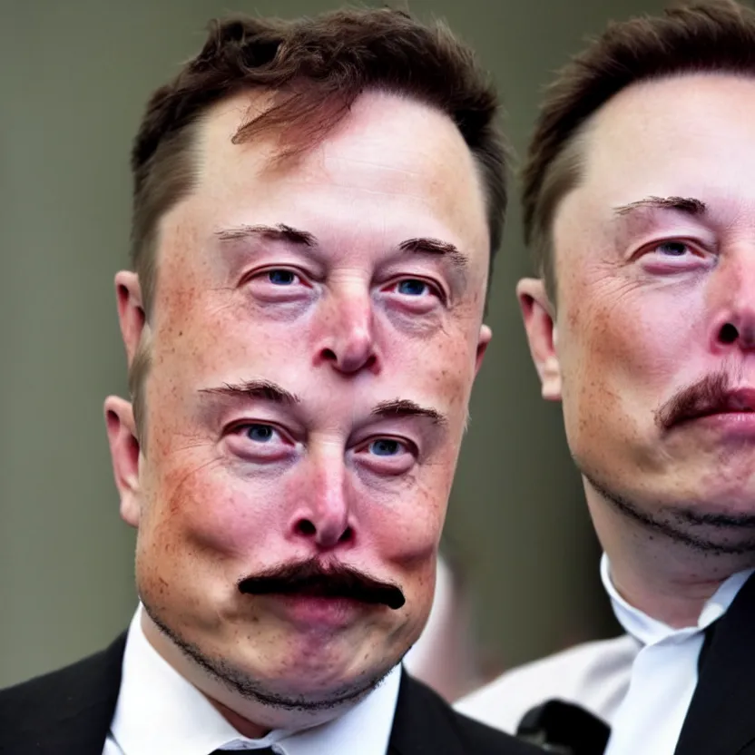 Prompt: elon musk with hitler mustache