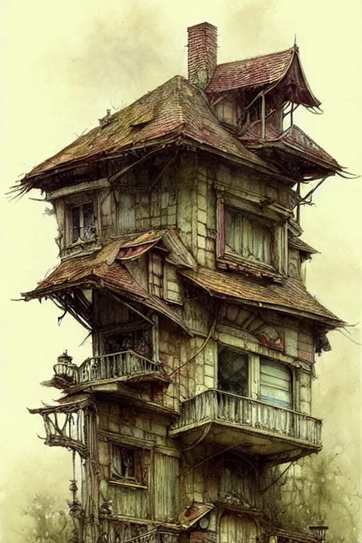 Image similar to (((((a multistory ramshackle fairytale house))))) by Jean-Baptiste Monge!!!!!!!!!!!!!!!!!!!!!!!!!!!