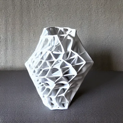 Image similar to 3d printed hexa vase, Voronoi, parametric design