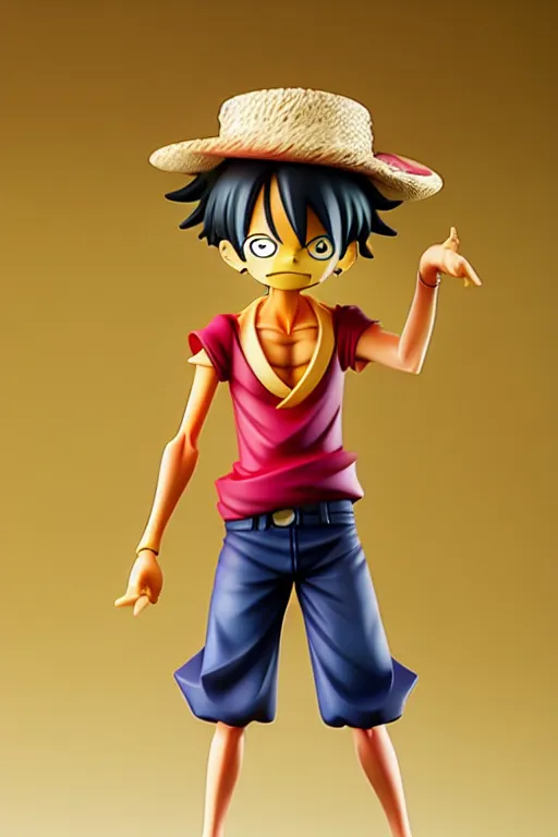 Image similar to figurine of luffy wearing an elegant summer blouse, personification, official store photo, commercial photo, featured on amiami, lovecraftian, 8 k, 8 5 mm, beautiful composition