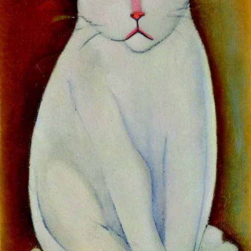 Image similar to white cat by modigliani