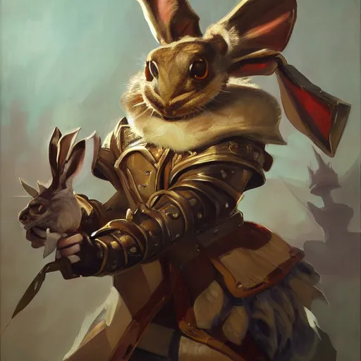 Prompt: greg manchess portrait painting of armored march hare from alice in wonderland as league of legends character splash art, medium shot, asymmetrical, profile picture, organic painting, sunny day, matte painting, bold shapes, hard edges, street art, trending on artstation, by huang guangjian, gil elvgren, ruan jia, randy vargas, greg rutkowski