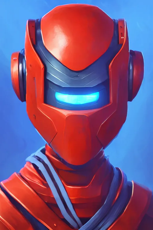 Image similar to epic mask helmet robot ninja portrait stylized as fornite style game design fanart by concept artist gervasio canda, behance hd by jesper ejsing, by rhads, makoto shinkai and lois van baarle, ilya kuvshinov, rossdraws global illumination radiating a glowing aura global illumination ray tracing hdr render in unreal engine 5