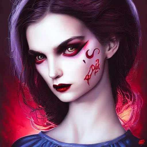 Prompt: lofi vampire Klausc Schwabb demon portrait, digital art, Pixar style, by Tristan Eaton Stanley Artgerm and Tom Bagshaw.