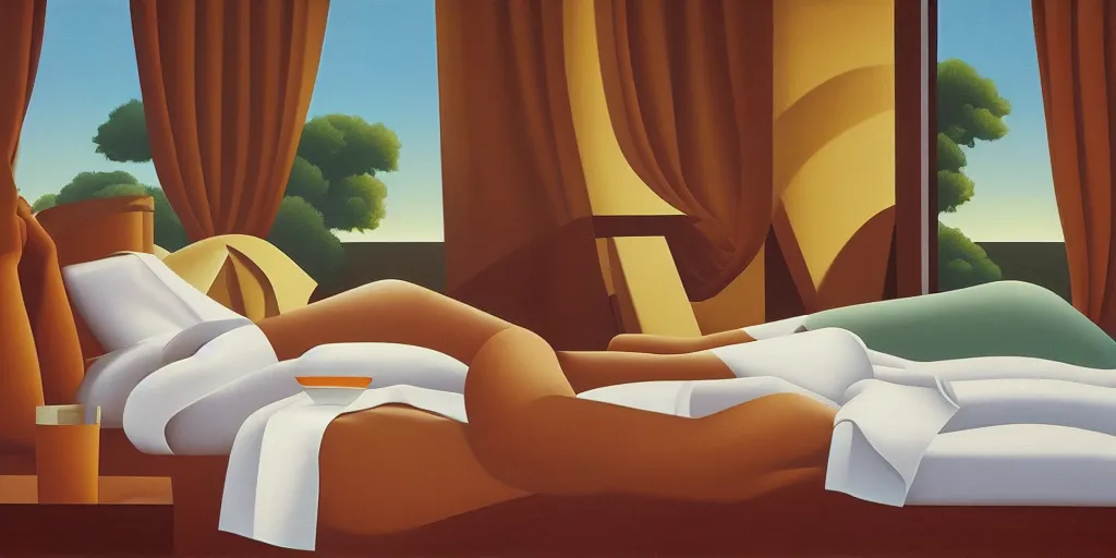 Prompt: bed, summer evening, kenton nelson