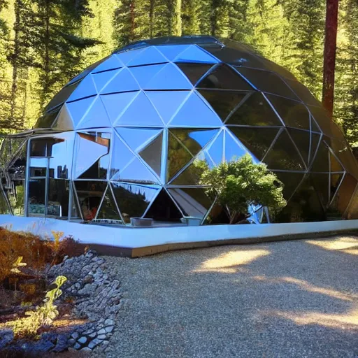 Image similar to large futuristic modern geodesic dome residence, washington state