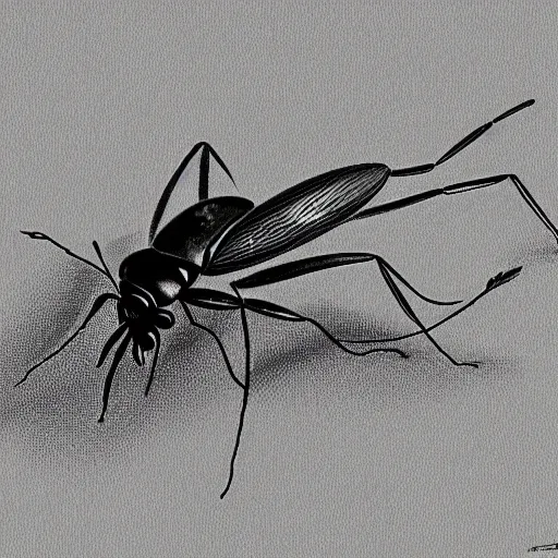 Image similar to soldier ant, black and white, botanical illustration