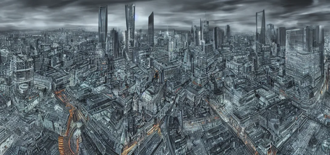 Image similar to Illuminati, cityscape, realistic, 8k, high detail, 10 bit colour, hdr