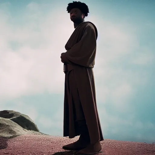 Prompt: 2 1 savage as a jedi master cinematic scene, wide angle, full body, 3 5 mm