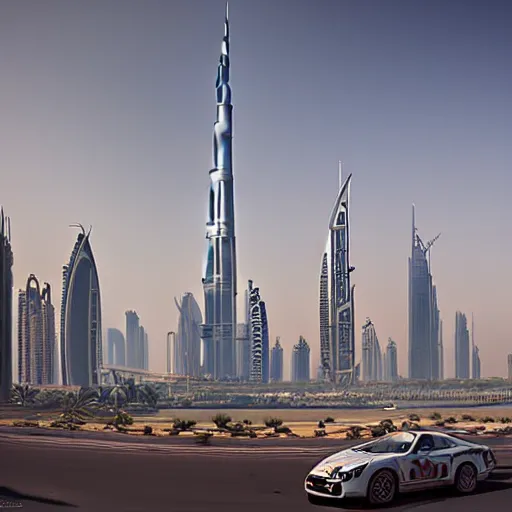 Image similar to gta : dubai, by jacub rozalski