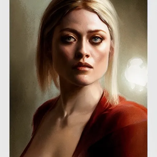 Prompt: Portrait of Olivia Taylor Dudley looking in a mirror, white lighting, detailed face, digital art by Ruan Jia and Mandy Jurgens and Artgerm and william-adolphe bouguerea, highly detailed, trending on artstation, award winning,