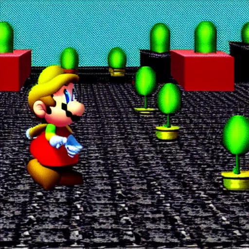 Prompt: a still of the brood, 1 9 9 6 super mario 6 4 graphics nintendo 6 4 visuals aesthetic