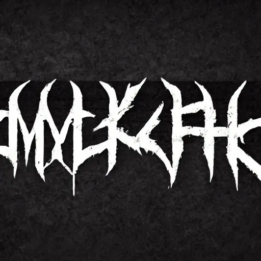 Image similar to black metal band logo, unreadable text, metal font, horizontal
