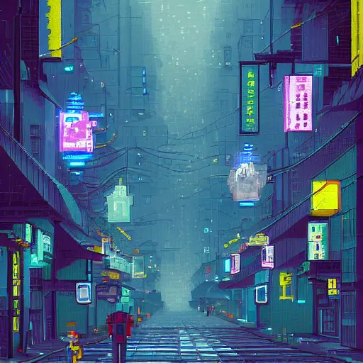 alone on the rainy streets of Neo-Tokyo, incredibly | Stable Diffusion