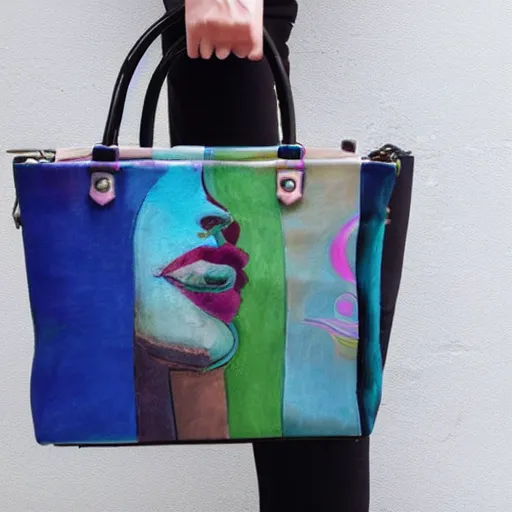 Image similar to designer handbag inspired by an artist's palette