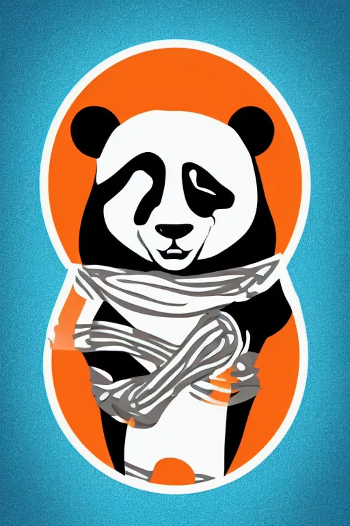 Image similar to Portrait of a panda as a wrestler, sticker, colorful, illustration, highly detailed, simple, smooth and clean vector curves, no jagged lines, vector art, smooth