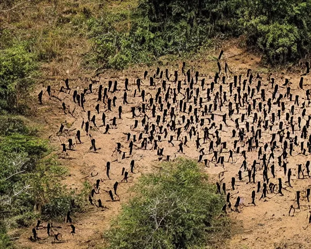 Prompt: award winning national geographic photograph of an uncontacted tribe of cyborgs