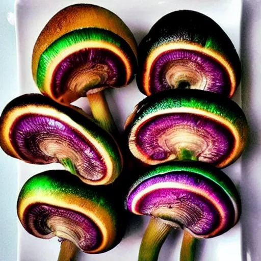 Prompt: “ psychedelic magic portobello mushrooms ”