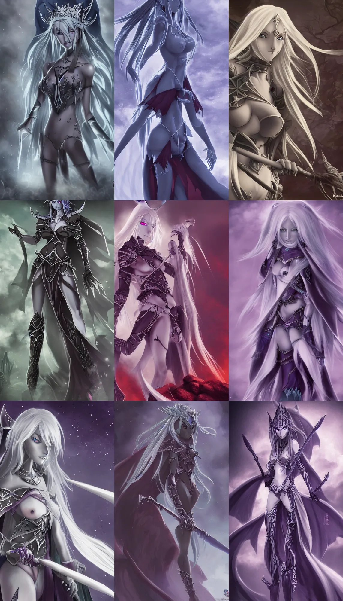 Prompt: dark elf drow princess, pirotess from record of the lodoss war, fantasy anime, studio ghibli, cinematic, 4K