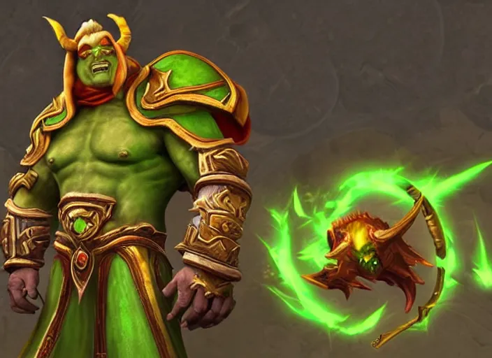 Image similar to donald trump as sargeras in world of warcraft