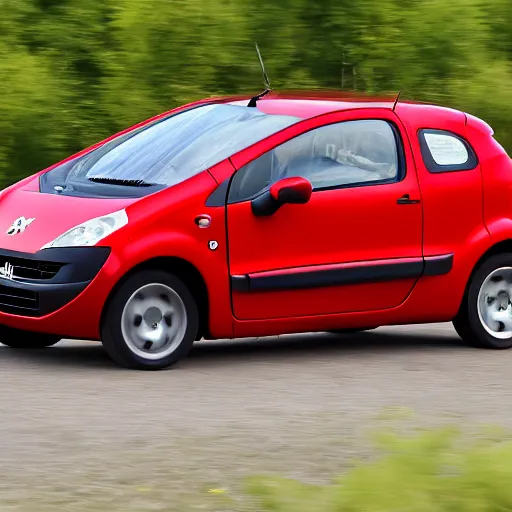 Image similar to High definition, professional photo of a Peugeot 1007 that is on fire, 8k