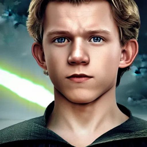 Image similar to tom holland as luke skywalker