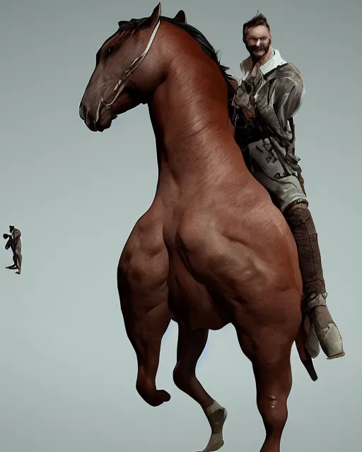 Prompt: man bottom, horse on top, artstation