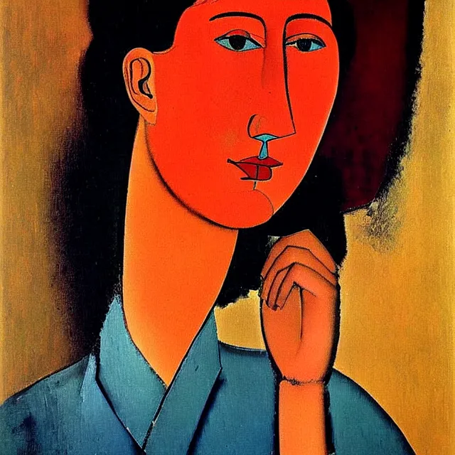 Image similar to a beautiful painting dali in the bathroom, by andy warhol amedeo modigliani realistic oil painting