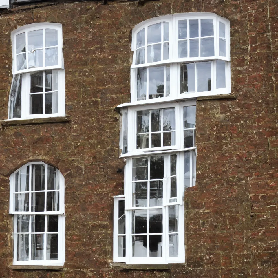 Image similar to bizarre sash window in england, symmetrical, dreamy