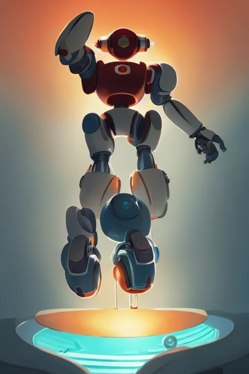 Image similar to metabots medabots medarotto medarot robot minimalist comics, behance hd by jesper ejsing, by rhads, makoto shinkai and lois van baarle, ilya kuvshinov, rossdraws global illumination ray tracing hdr radiating a glowing aura