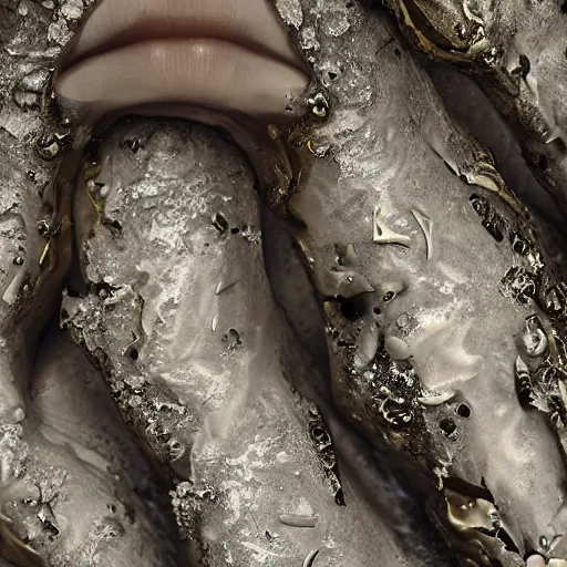 Image similar to closeup of beautiful human bodies intertwined, 3 d fractals, mandelbulb, dripping wet, skin, macro photography, highly detailed, hyperrealism, cinematic