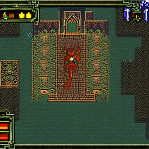 Prompt: Nyarlathotep in Zelda a Link to The Past.