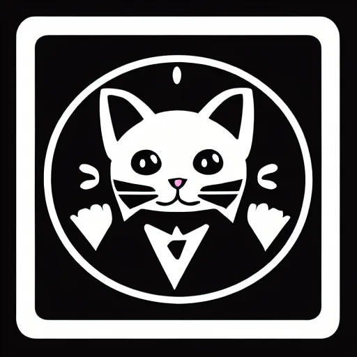 Prompt: Professional logo. Cat holding with a coin. Abstract, Pictorial.