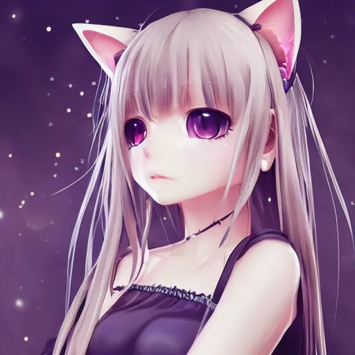 Image similar to nekopara fantastically detailed eyes cute cat girl dress portrait with fantastically detailed cat ears modern anime style, made by Laica chrose, Mina Petrovic, WLOP!!!!!!!!!!!! modern trending professional digital art unreal Engine 4k 8k