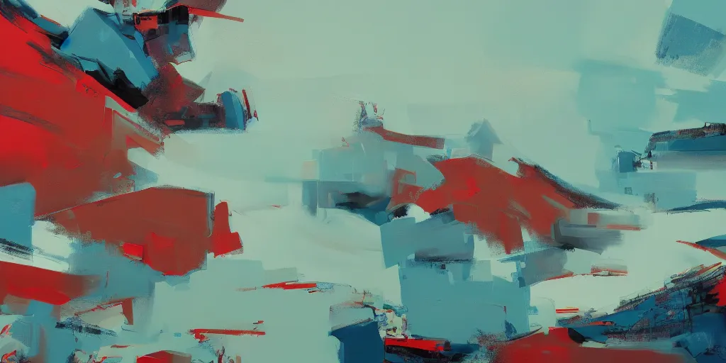 Image similar to abstract landscape painting at 12:00 by james jean and David Schnell, rendering, redshift, octane