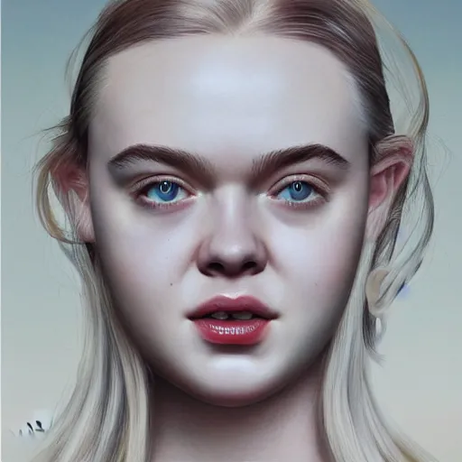 Prompt: a striking hyper real illustration of Elle Fanning with cybernetics by Gustavo Doré