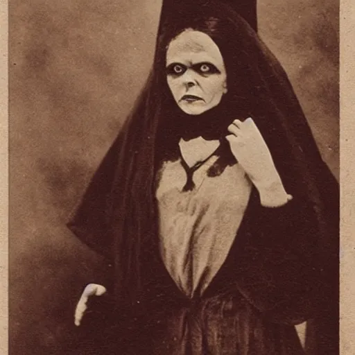 Image similar to Scary evil witch, 1900s photograph