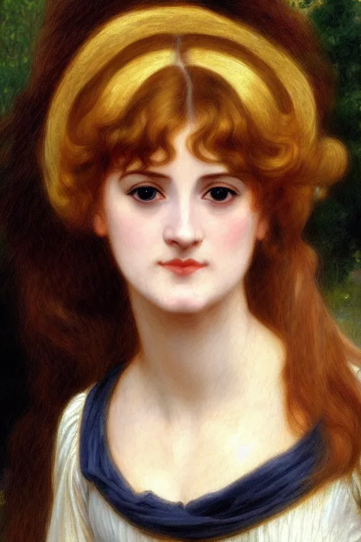 Image similar to jane austen gold hair, painting by rossetti bouguereau, detailed art, artstation