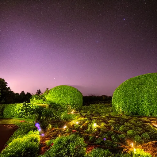 Image similar to beautiful garden lush green, full night sky milky way view hd