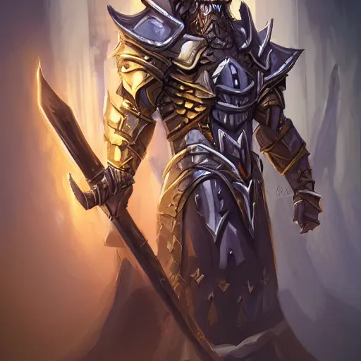 Image similar to paladin, smite undead sketeons, dungeon and dragons, very detailed, trending on artstation, portrait