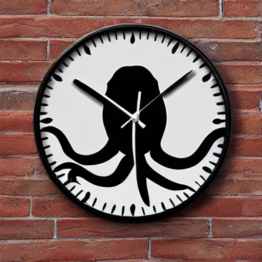 Prompt: futurism octopus clock