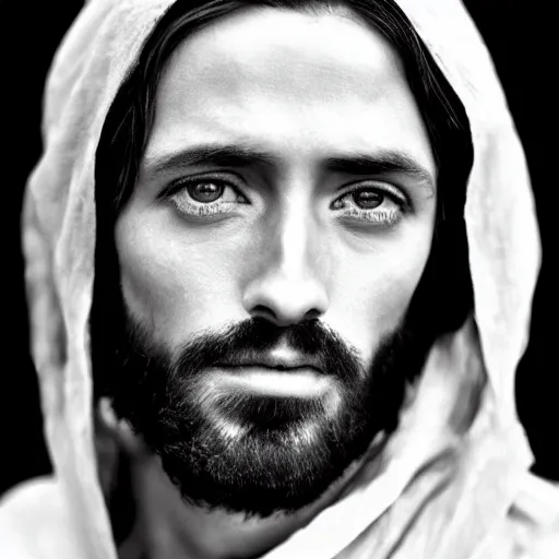 Image similar to amazing beautiful award winning portrait photo of jesus, very sharp and detailed, cinematic masterpiece, close up