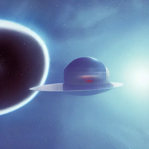 Prompt: ufo seen next to a star from a distance concept art image