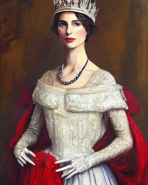 Image similar to a portrait of nathalie portman, playing the queen of england, beautiful painting by le nain