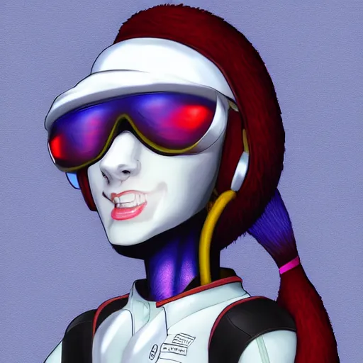 Image similar to anthro female jetplane bust shot, digital art, furry art, mecha art, furaffinity commission, deviantart