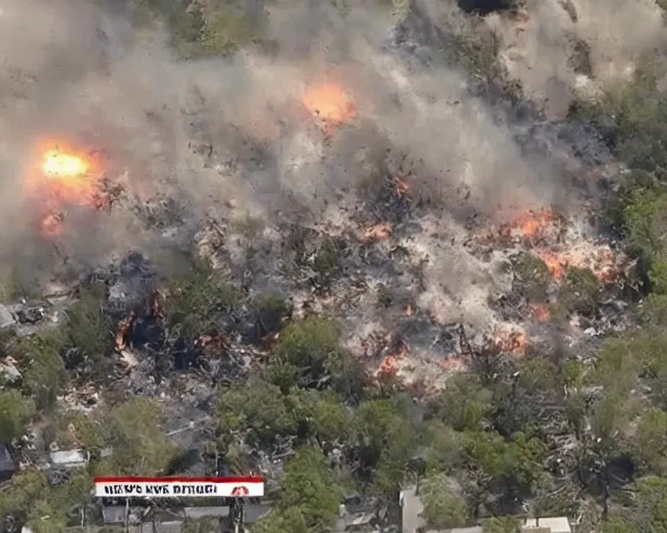 Prompt: news footage of a house exploding