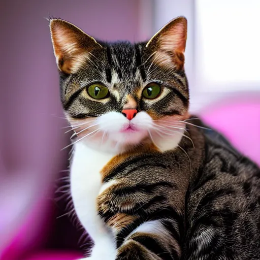 Prompt: high quality photograph of a cat wearing barbie clothes