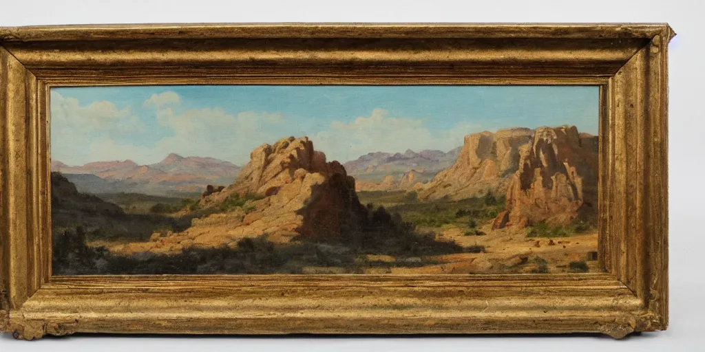 Image similar to American West scenery, XIXth century painting