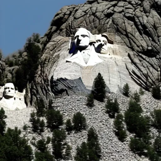 Prompt: donald trump on mount rushmore